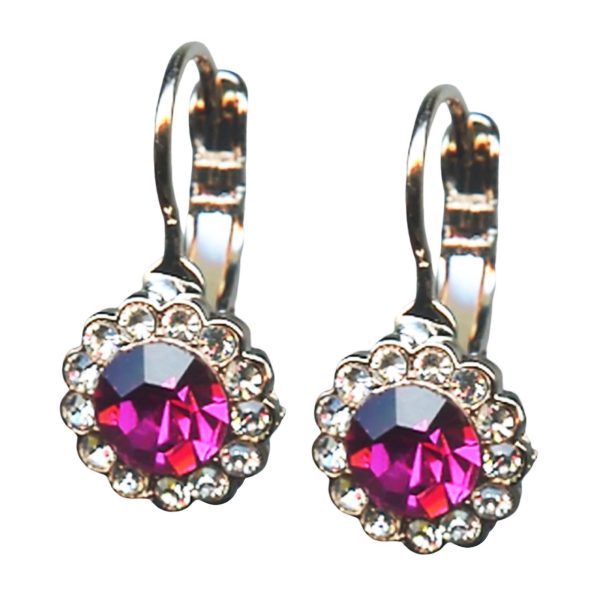 Mariana Earrings Sassy Fuchsia & Silk Austrian Crystals My Treasures Coll.