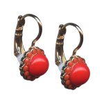 Mariana Earrings Stunning Coral & Orange Opal Austrian Crystals My Treasures Coll.