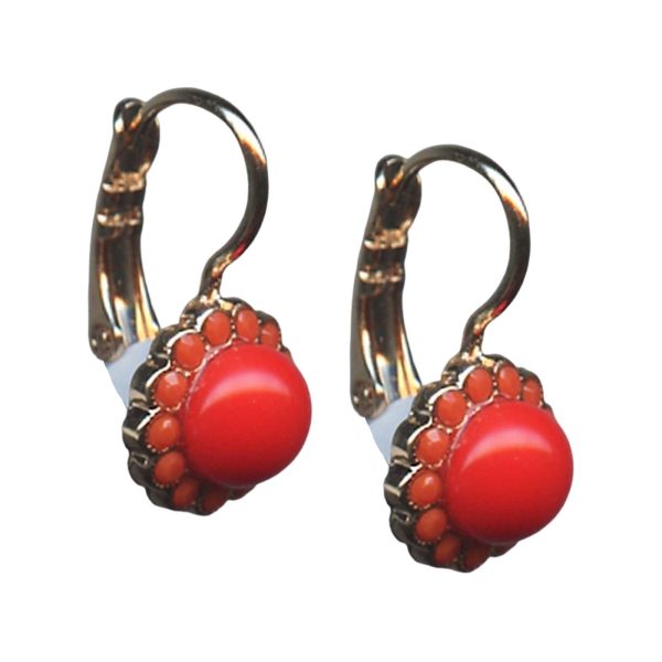 Mariana Earrings Stunning Coral & Orange Opal Austrian Crystals My Treasures Coll.
