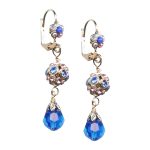 Mariana Earrings Gorgeous Capri Blue, Lt Rose, & AB Austrian Crystals Kiss From A Rose Songbook Coll. - Image 3