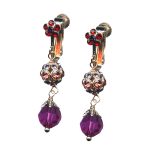Mariana Earrings Fab Purple Velvet, Siam, Violet, Peach, & Fuchsia Austrian Crystals Xenia Odyssey Coll. - Image 2