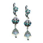 Mariana Earrings Adorable Blue Zircon, AB, & Clear Austrian Crystals My Treasures Coll. - Image 2
