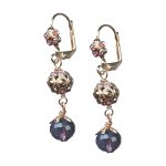 Earrings By Mariana Sophisticated Amethyst Mineral and Cyclamen Opal Swarovski Crystals