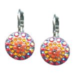 Mariana Earrings Sassy Hyacinth, Coral, Peach, & AB Austrian Crystals Saffron Silk Road Coll.