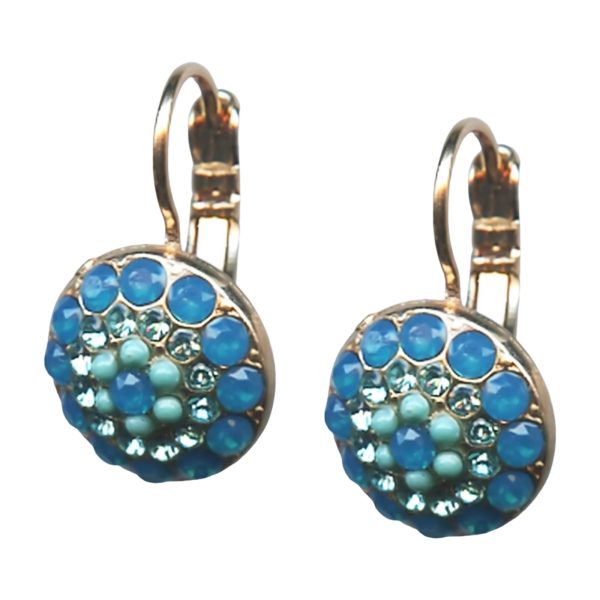 Mariana Earrings Luxurious Turq, Aquamarine, & Caribbean Blue Opal Austrian Crystals Zambezi Africa Coll.