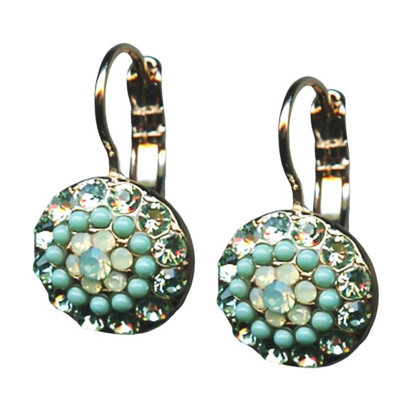 Mariana Earrings Classy Chrysolite, Powder Green, Turq, & Pacific Opal Austrian Crystals Athena Caribbean Life Coll.
