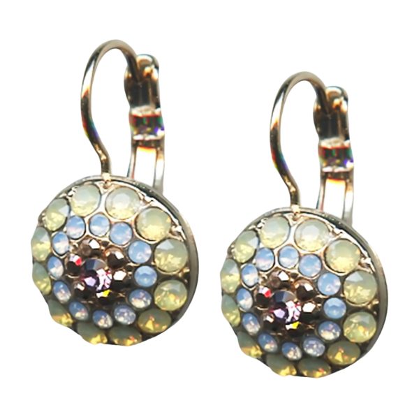 Mariana Earrings Precious Sand Opal, Blue Opal, Aurum, & Lt Amethyst Austrian Crystals Rhapsode Odyssey Coll.