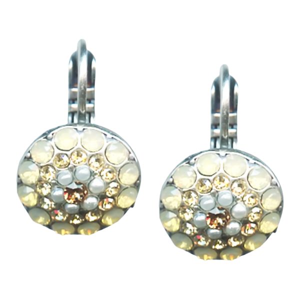 Mariana Earrings Exquisitely Elegant Sand Opal, Golden Shadow, & Pearl Austrian Crystals Sandman Songbook Coll.