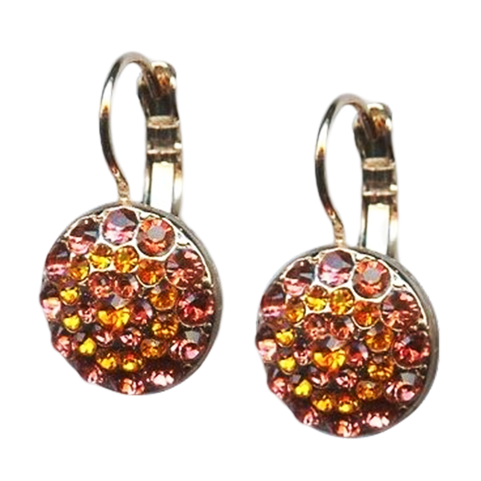 E-1141-542248-RG6(1) Earrings By Mariana Woman Charming Padparadscha and Sun Swarovski Crystals - Image 1