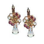 Mariana Earrings Lovely Rose, Jonquil, & White Opal Austrian Crystals Margarita Cocktail Hour Coll. - Image 2