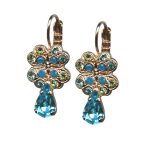 Mariana Earrings Finely Detailed Chrysolite, Caribbean Blue Opal, & Aquamarine Austrian Crystals Caprioska Cocktail Hour Coll. - Image 3