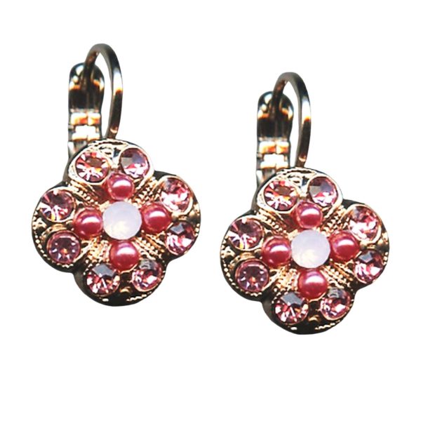 Mariana Earrings Lovely Lt Rose, Pink Coral, & Rose Opal Austrian Crystals Antigua Caribbean Life Coll.