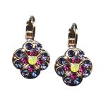 Mariana Earrings Dainty Floral Tanzanite, Fuchsia, & Yellow Opal Austrian Crystals Cuba Caribbean Life Coll. - Image 2