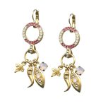 Mariana Earrings Exquisite Dangling Lt Rose, Rose Opal, & Clear Austrian Crystals Cherry Blossom Silk Road Coll. - Image 3