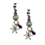 Mariana Earrings Gorgeous Cyclamen Opal, White Opal, & Marbled Stone Austrian Crystals My Treasures Coll.