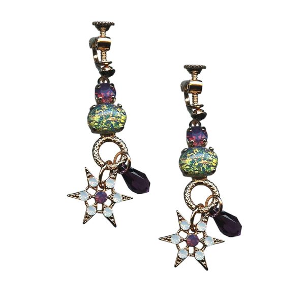 Mariana Earrings Gorgeous Cyclamen Opal, White Opal, & Marbled Stone Austrian Crystals My Treasures Coll.