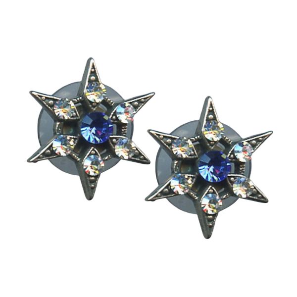 Mariana Earrings Star Stud Moonlight & Sapphire Austrian Crystals My Treasures Coll.