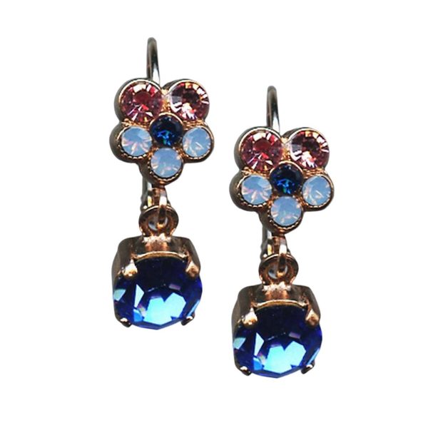 Mariana Earrings Charming Lt Rose, Capri Blue, & Air Blue Opal Austrian Crystals Kiss From A Rose Songbook Coll.