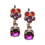 Mariana Earrings Dangling Floral Hyacinth, Fuchsia, & Siam Austrian Crystals Lady Marmalade Songbook Coll. - Image 2