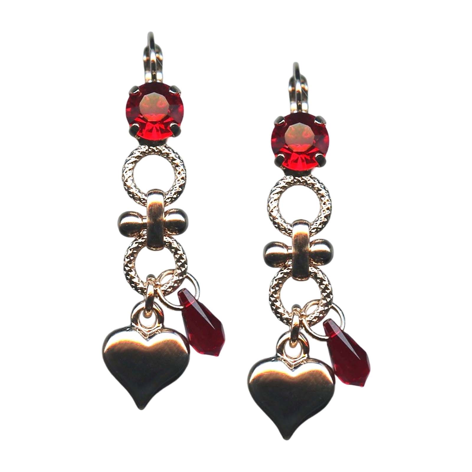 E-1154-1-1070-RG6(4) Mariana Earrings Lady In Red Songbook Coll. Dangling Ruby Austrian Crystals - Image 1