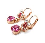 Mariana Earrings Butterfly Dangling Opal, Clear. Pink Pearl, & Lt Rose Austrian Crystals Cherry Blossom Silk Road Coll.