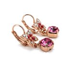 Mariana Earrings Butterfly Dangling Opal, Clear. Pink Pearl, & Lt Rose Austrian Crystals Cherry Blossom Silk Road Coll. - Image 3