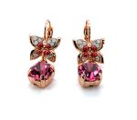 Mariana Earrings Butterfly Dangling Opal, Clear. Pink Pearl, & Lt Rose Austrian Crystals Cherry Blossom Silk Road Coll. - Image 2