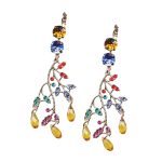 Mariana Earrings Fashionable Topaz, Sapphire, Siam, Blue Zircon, & Fuchsia Austrian Crystals Fantasy Nirvana Coll.