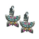 Earrings By Mariana Nirvana Coll. Butterfly Encrusted Zircon and Fuchsia Swarovski Crystals