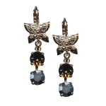 Mariana Earrings Butterfly Dangling Black Diamond & Jet Hematite Austrian Crystals Black Diamond Inspiration Coll. - Image 2