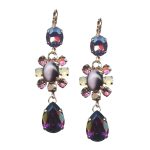 Mariana Earrings Sophisticated Amethyst, Lt Rose, Opals, & Aurum Austrian Crystals Bohemian Rhapsody Songbook Coll. - Image 3