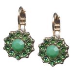 Mariana Earrings Charming Forest Green & Green Opal Austrian Crystals Tigris Silk Road Coll.
