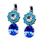 Mariana Earrings Exude Elegance Royal Blue, Caribbean Blue Opal, & Clear Austrian Crystals Zhang Silk Road Coll. - Image 2