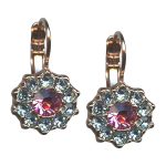 Mariana Earrings Floral Aquamarine & Rose Austrian Crystals My Treasures Coll.