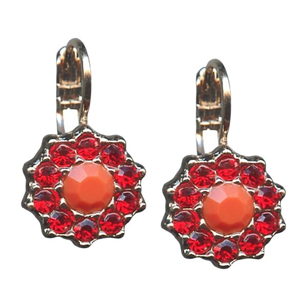 Mariana Earrings Adorable Lt Siam & Orange Opal Austrian Crystals My Treasures Coll.