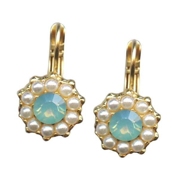Mariana Earrings Simply Elegant Pearl Mineral & Pacific Opal Austrian Crystals My Treasures Coll.