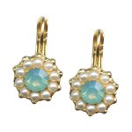 Mariana Earrings Simply Elegant Pearl Mineral & Pacific Opal Austrian Crystals My Treasures Coll. - Image 3