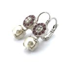 Earrings By Mariana Woman Cream Pearl and Pink Swarovski Crystals - Image 2