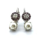 Earrings By Mariana Woman Cream Pearl and Pink Swarovski Crystals