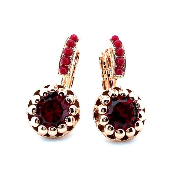 Earrings By Mariana Woman Stunning Siam and Red Swarovski Crystals
