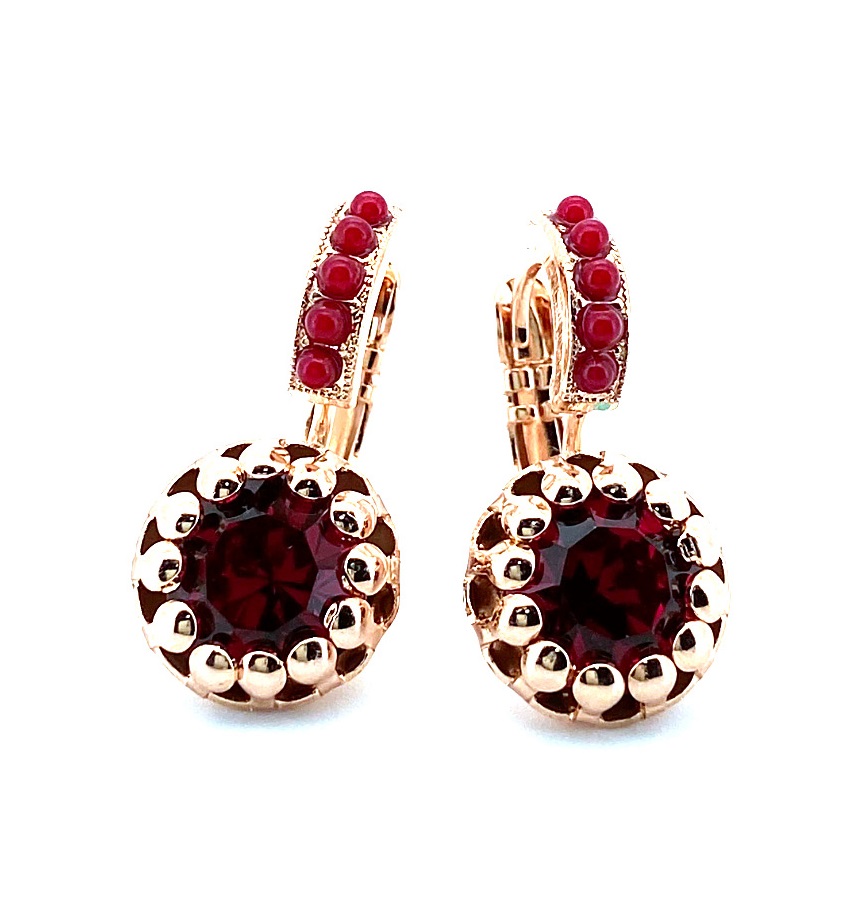 E-1160-1036-RG6 (1) Earrings By Mariana Woman Stunning Siam and Red Swarovski Crystals - Image 1