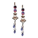 Mariana Earrings Fab Amethyst, Cyclamen Opal, & Tanzanite Austrian Crystals My Treasures Coll.