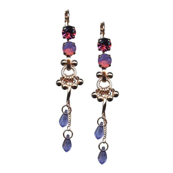 Mariana Earrings Fab Amethyst, Cyclamen Opal, & Tanzanite Austrian Crystals My Treasures Coll.