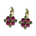 Mariana Earrings Lustrous Fuchsia & Grass Green Austrian Crystals Tiger Lily East Meets West Coll. - Image 3