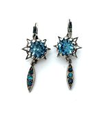 Mariana Earrings Alluring Aquamarine & Indicolite Austrian Crystals My Treasures Coll.