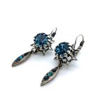 Mariana Earrings Alluring Aquamarine & Indicolite Austrian Crystals My Treasures Coll. - Image 2
