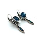 Mariana Earrings Alluring Aquamarine & Indicolite Austrian Crystals My Treasures Coll. - Image 3