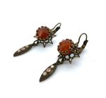 Mariana Earrings Beautiful Red Aventurine Mineral, Lt Rose, & Clear Austrian Crystals My Treasures Coll. - Image 2