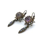 Mariana Earrings Fab Amethyst Mineral, Violet & AB Crystal Aurora Borealis Austrian Crystals My Treasures Coll. - Image 2