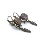 Mariana Earrings Fab Amethyst Mineral, Violet & AB Crystal Aurora Borealis Austrian Crystals My Treasures Coll. - Image 3